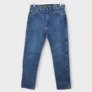 Mens Wrangler 13 original Flame Resistant Insect Shield Blue Jeans Size 34x36